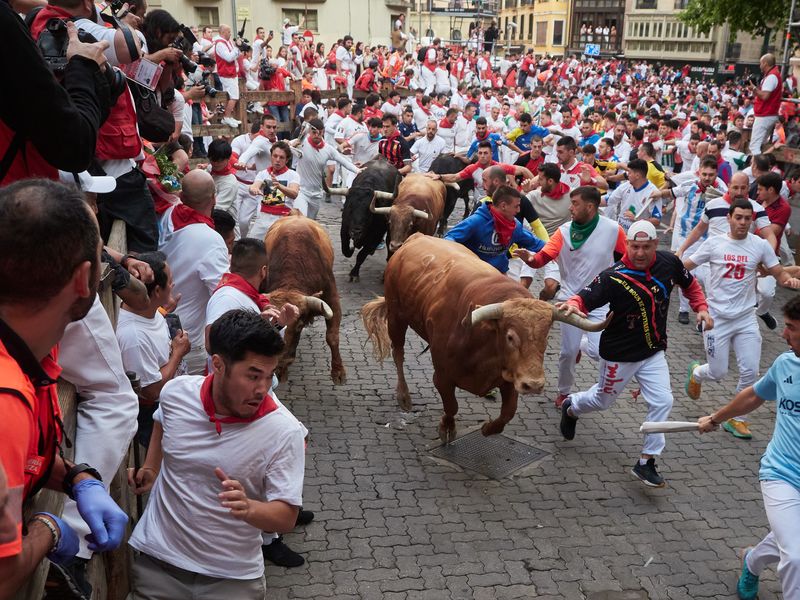 La ganadería salmantina de Domingo Hernández protagoniza el encierro más rápido de San Fermín