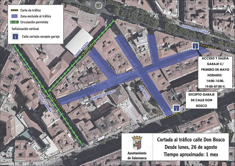 Cortes de tráfico desde este lunes y durante un mes en el barrio de Labradores de Salamanca