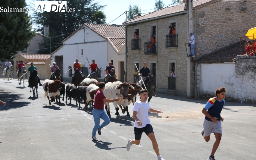 Bonito encierro a caballo de Andrés Celestino García en Villavieja