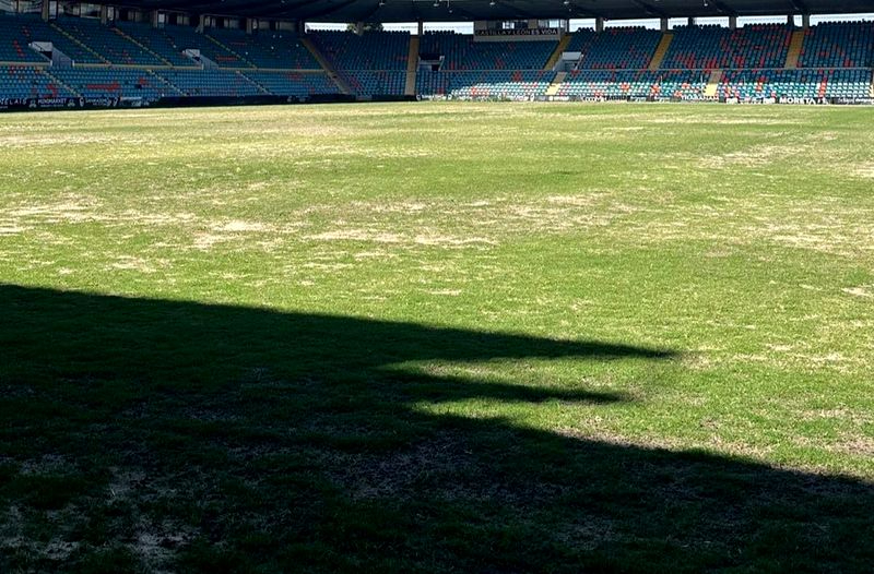 Así está el césped del Helmántico
