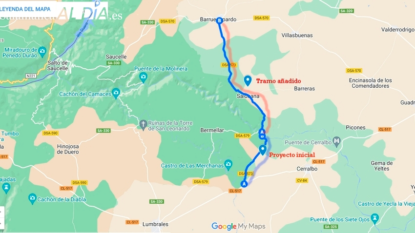 La Diputación amplía el proyecto de la DSA-573 a todo el tramo entre Barruecopardo y la CL-517  a Lumbrales 
