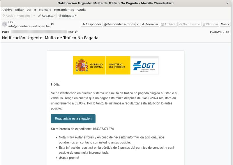 Cuidado con este mensaje de la DGT