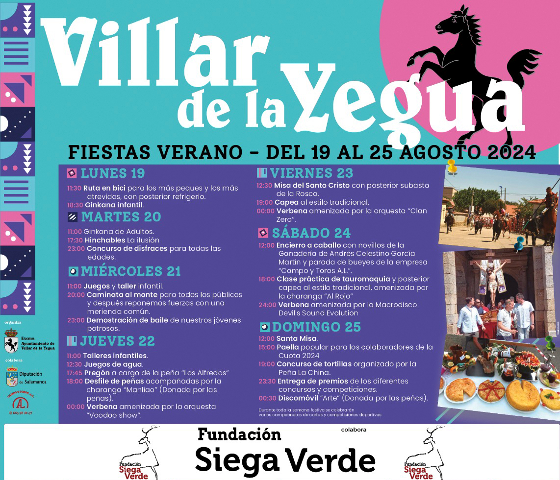 Programa fiestas verano Villar de la Yegua