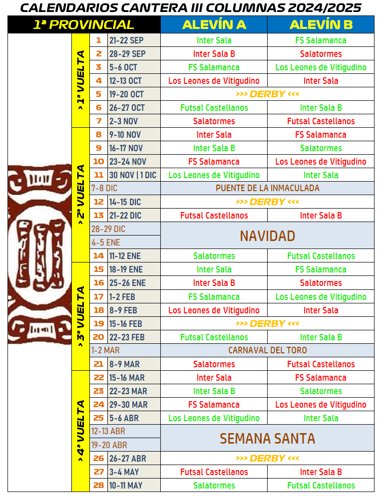 Los Alevines del III Columnas iniciarán el domingo en Conde de Foxá la temporada 24/25