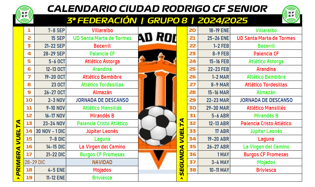 El Ciudad Rodrigo tiene nuevo calendario liguero con dos partidos más y dos jornadas de descanso