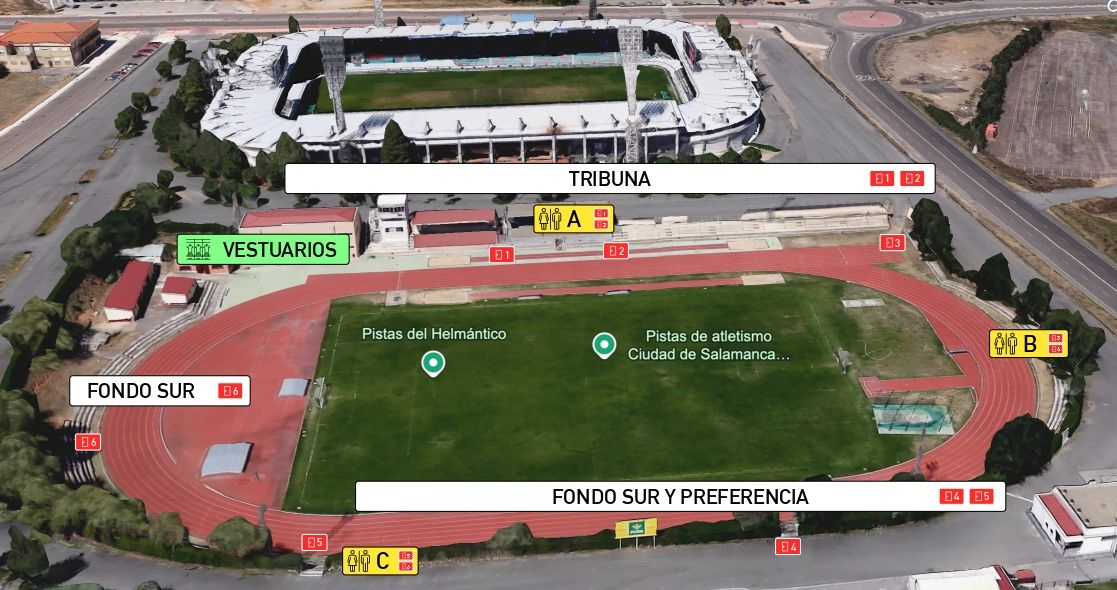 Este es el protocolo para el Salamanca UDS - Avilés en Las Pistas: no habrá bares y sí grada de animación