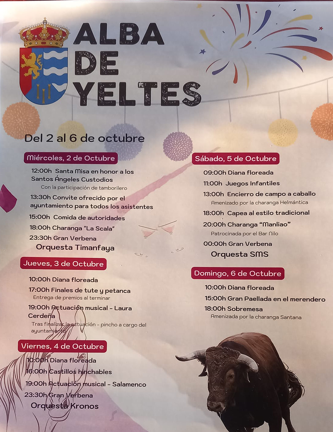 Programa fiestas Alba de Yeltes 