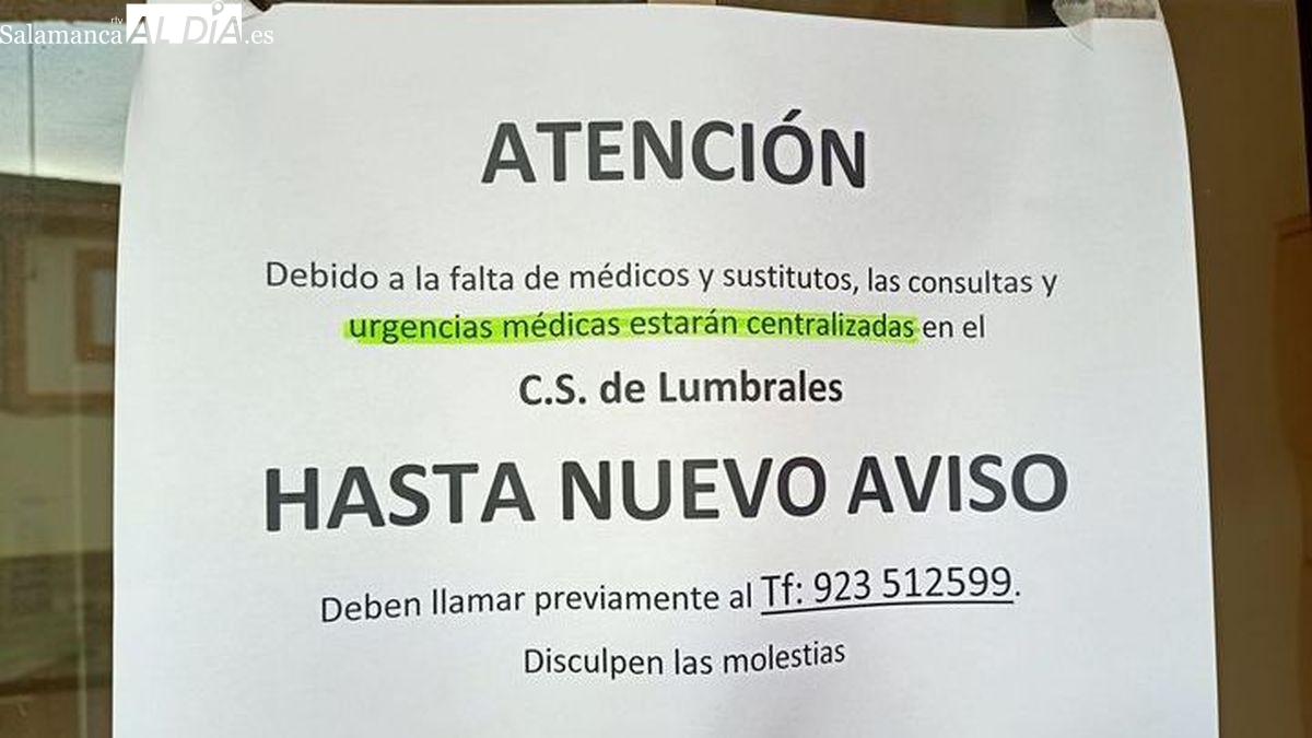 Alarma por la suspensión de las consultas médicas hasta nuevo aviso en varios pueblos de El Abadengo