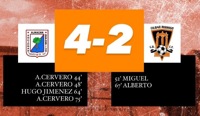 El Ciudad Rodrigo se reencuentra con el gol (y por partida doble) en Almazán pero no le sirve