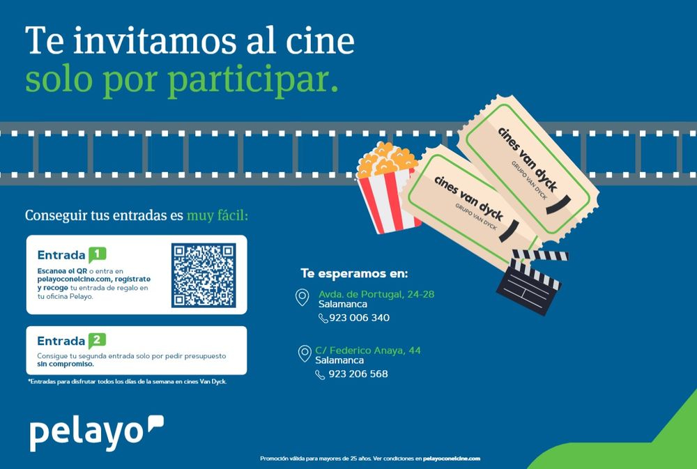 ¡Vete al cine gratis en Salamanca gracias a Pelayo!
