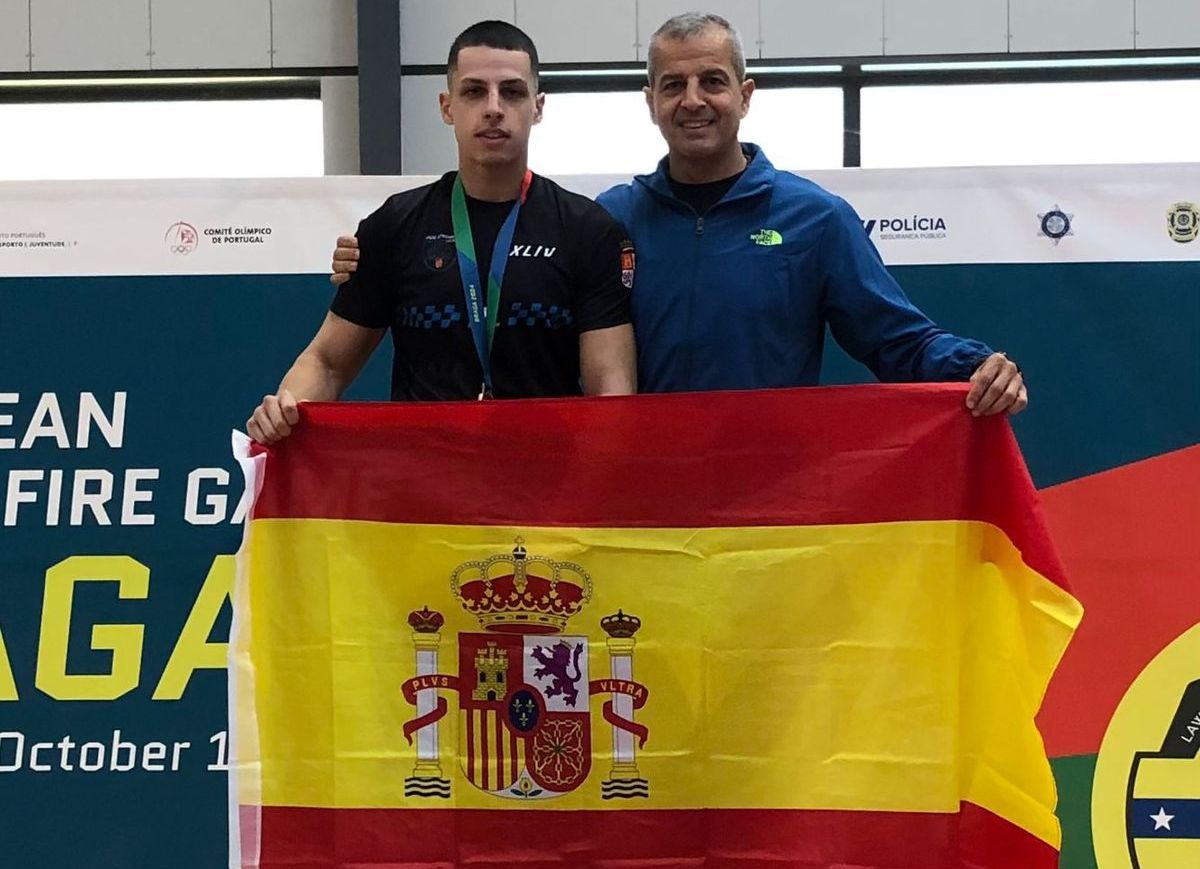 El salmantino que ha logrado dos medallas  en los X Juegos Europeos de Policías y Bomberos