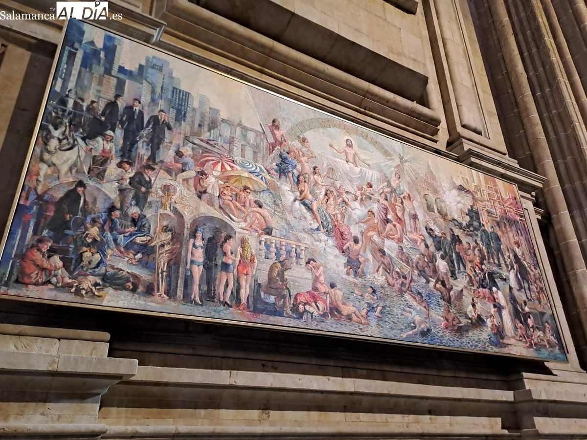 El nuevo cuadro de la Catedral de Salamanca con 109 personajes y casi 5 metros de largo