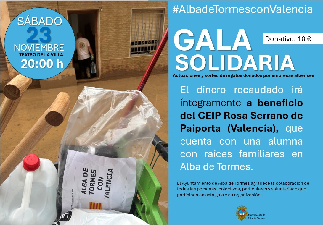 Alba de Tormes celebra una Gala Solidaria en apoyo al CEIP Rosa Serrano de Paiporta