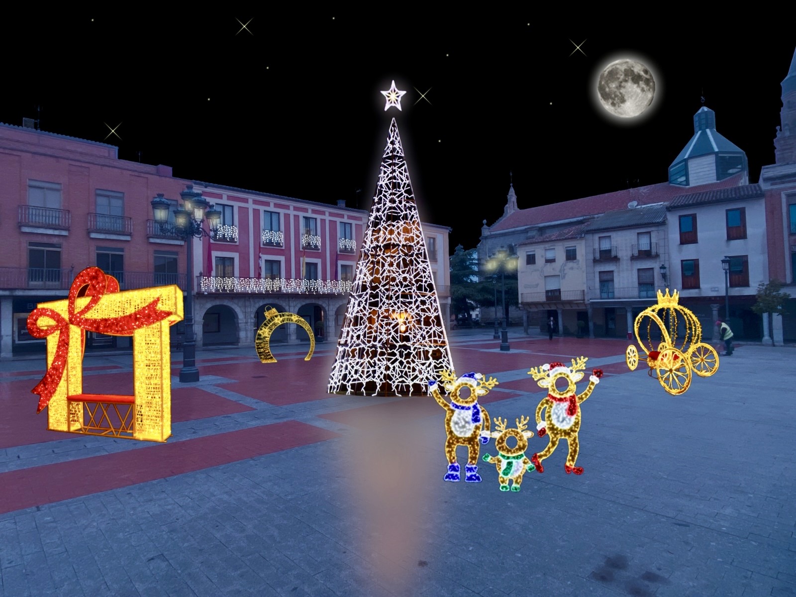 Un árbol gigante y diferentes adornos de gran tamaño, animarán la Navidad en el centro de Peñaranda