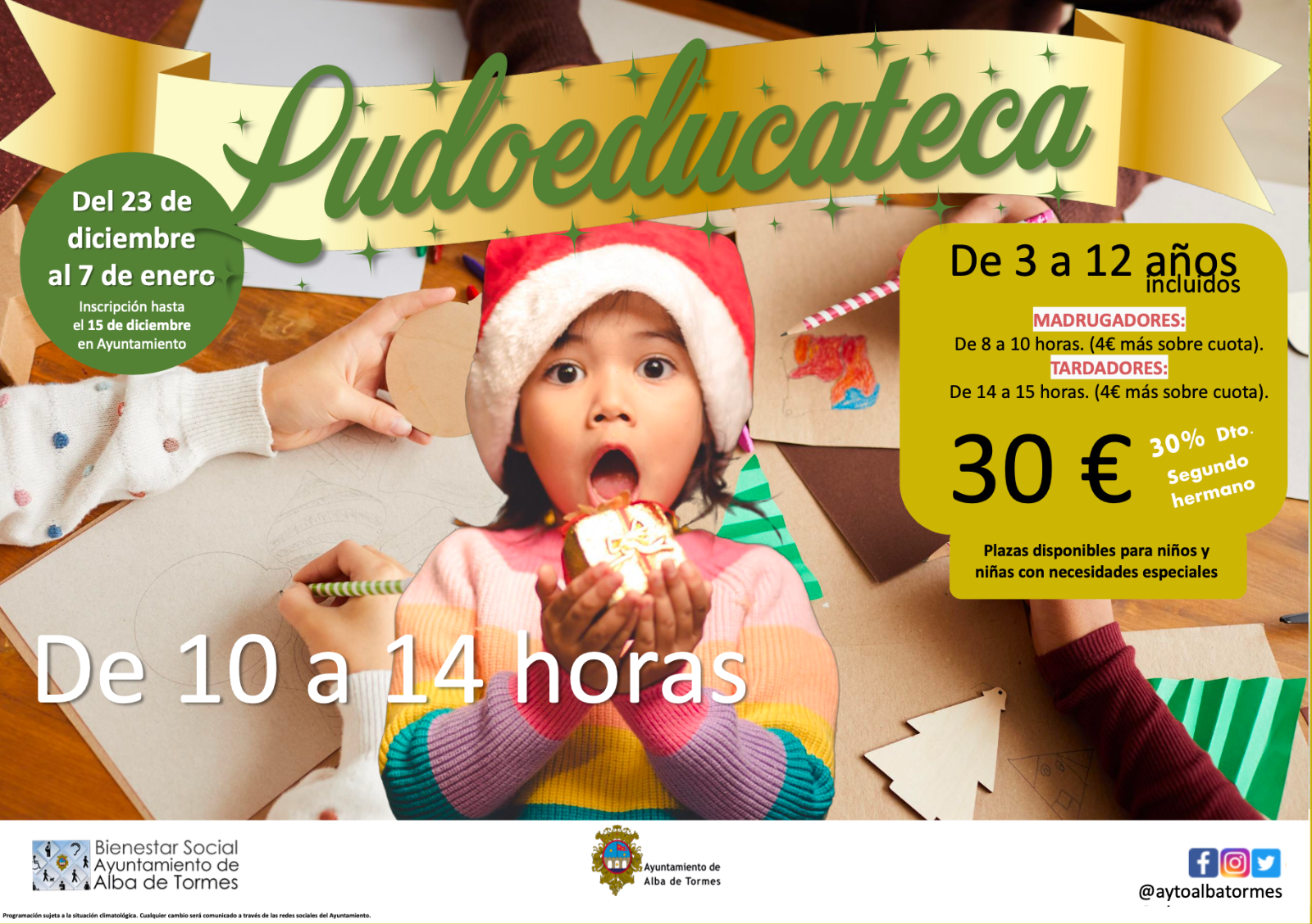 El Ayuntamiento de Alba de Tormes abre las inscripciones para la Ludoeducateca de Navidad