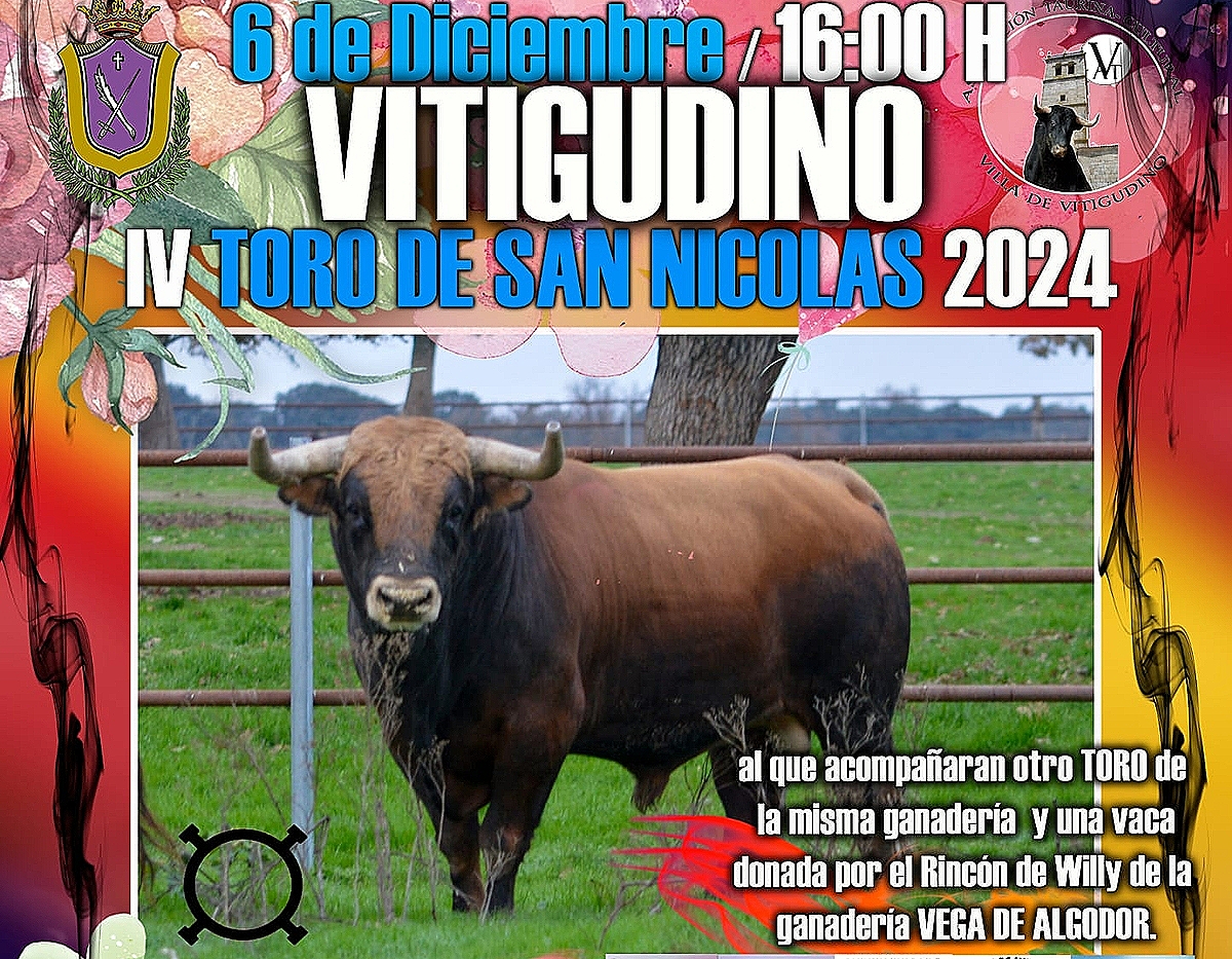 Soñador acompañará a Triguero como IV Toro de San Nicolás en Vitigudino