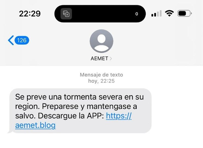 Cuidado si recibes este SMS de la AEMET 