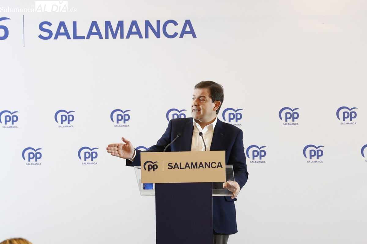 Mañueco asegura en Salamanca que la responsabilidad de su formación es gobernar y que quiere rematar la legislatura autonómica