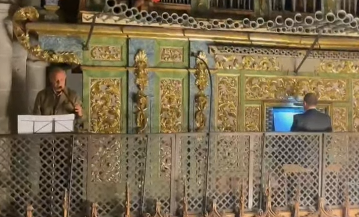 Manuel José Gutiérrez y José Ramón Cid felicitan la Navidad tocando en la Catedral mirobrigense