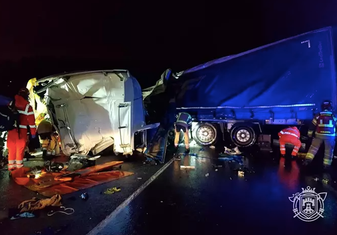 Un herido en el accidente de un camión en Burgos
