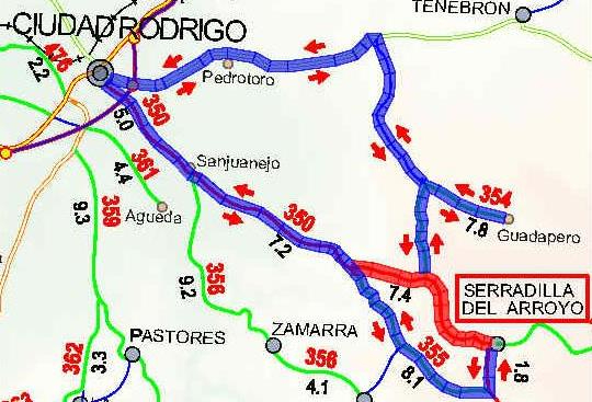 Se retrasa al día 5 el corte de la carretera hacia Serradilla del Arroyo para no afectar a sus fiestas