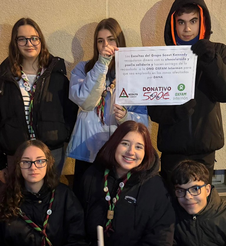 El Grupo Scout Kennedy entrega 500€ para ayudar a los afectados por la DANA
