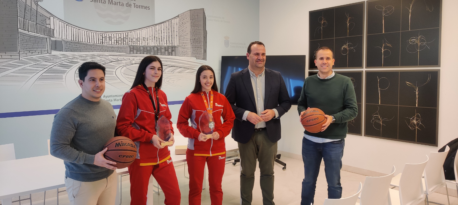Recepción en Santa Marta a las medallistas en el Campeonato de España de Baloncesto por comunidades