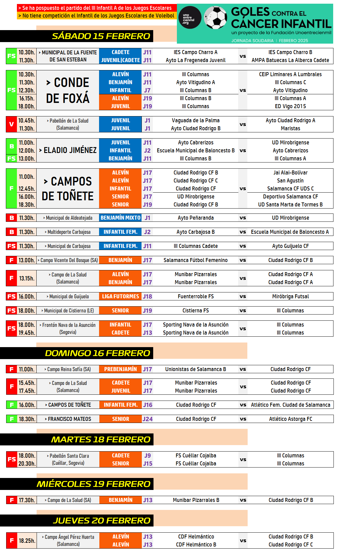 /AD [15-20 FEB] El 1º equipo del Ciudad Rodrigo recibe al líder de 3ª, que flaquea como visitante