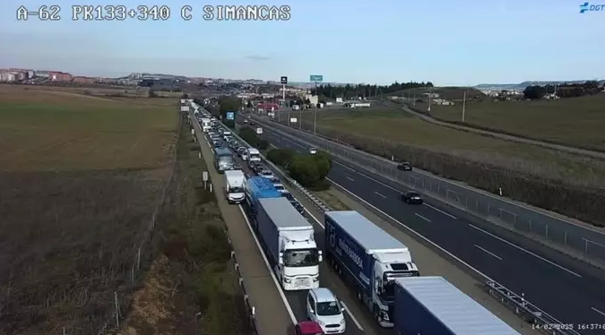Cortada la A-62 en dirección a Salamanca a la altura Simancas por un accidente