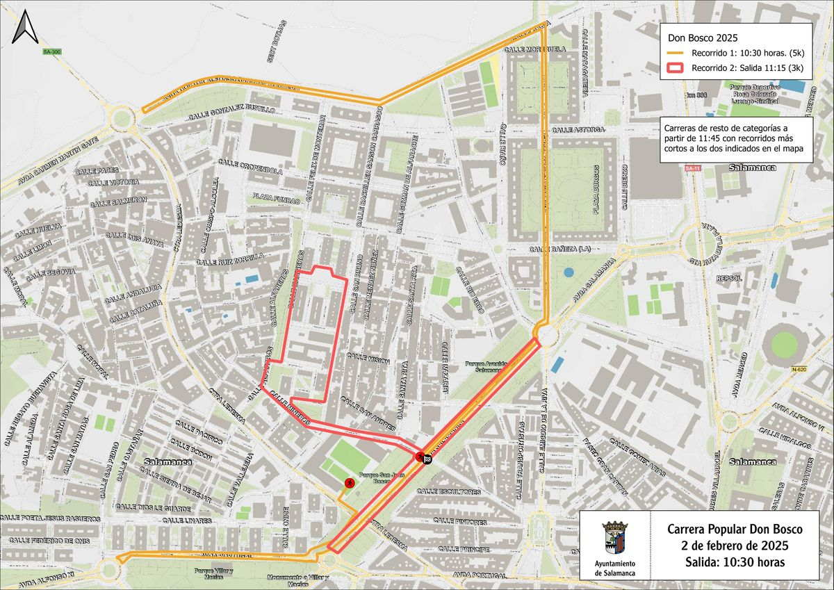 Estos son los cortes de tráfico este domingo con motivo de la celebración de la Carrera Popular Don Bosco