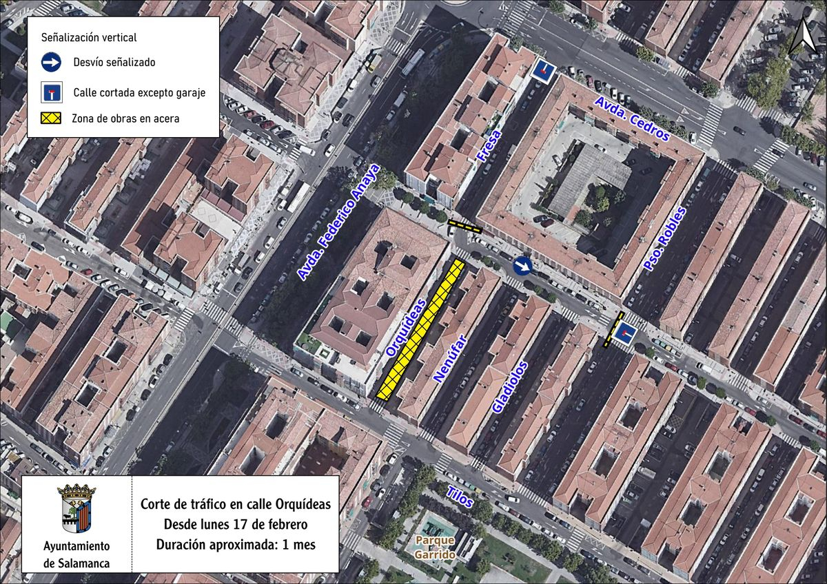 La calle Orquídeas se corta al tráfico desde este lunes por trabajos de acondicionamiento