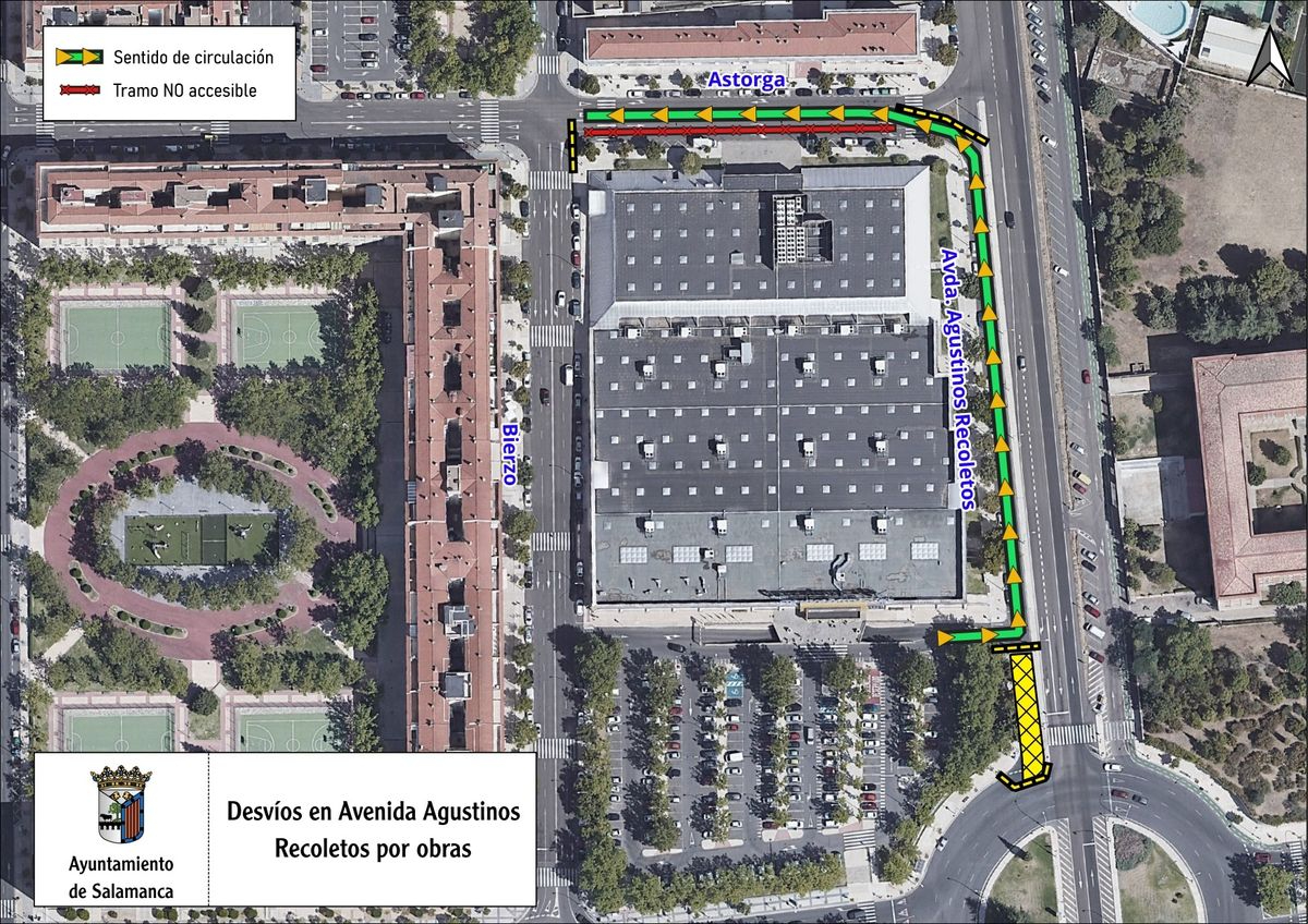 La avenida de los Agustinos Recoletos cerrada al tráfico durante una semana