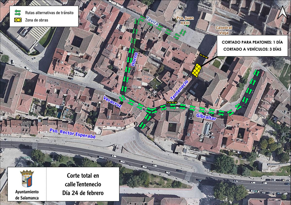 Cierre total de la calle Tentenecio de Salamanca