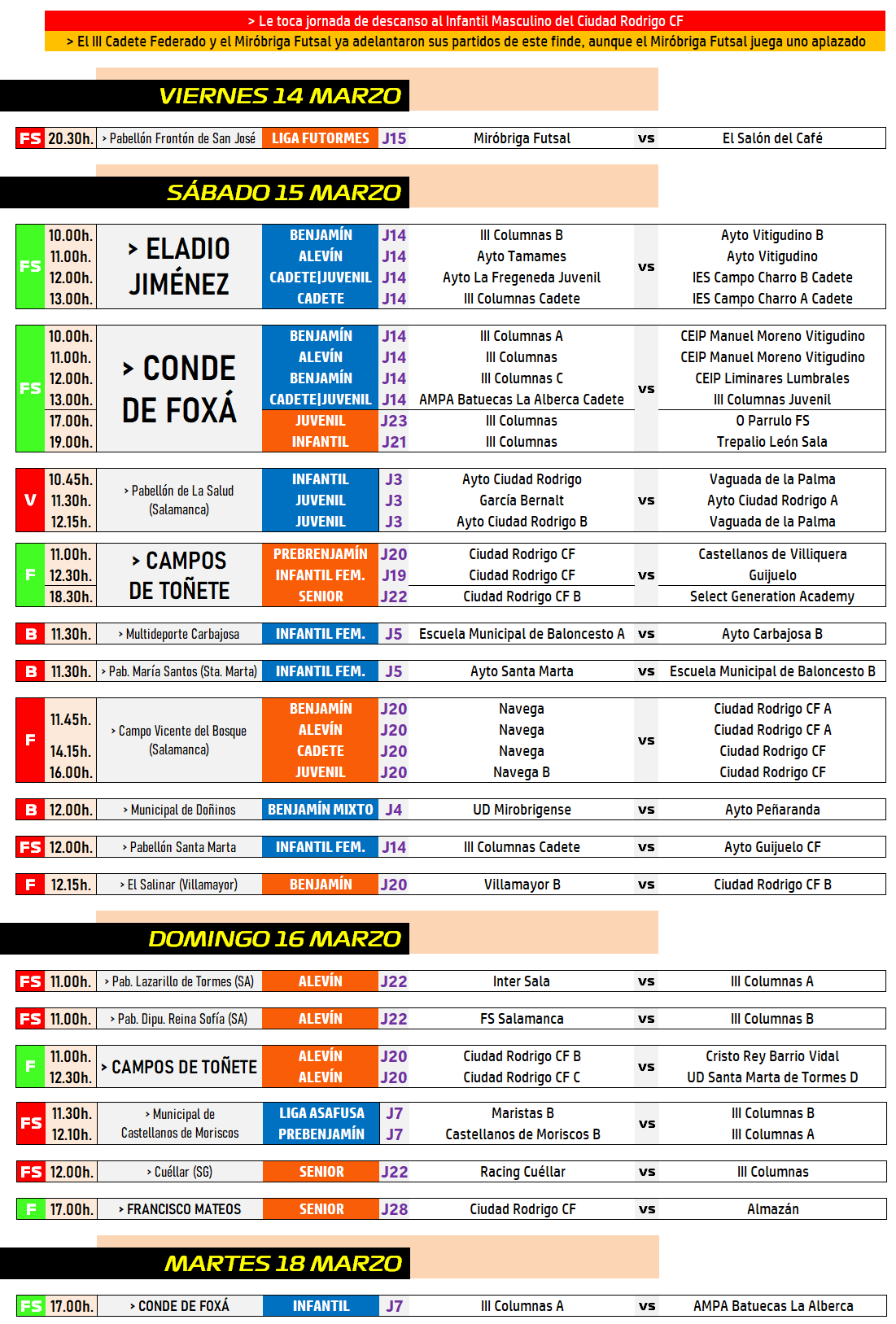 /AD [14-18 MAR] El Ciudad Rodrigo Senior y el III Alevín afrontan partidos trascendentales para sus objetivos