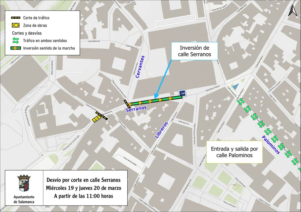 Atención a este corte de tráfico en el centro de Salamanca