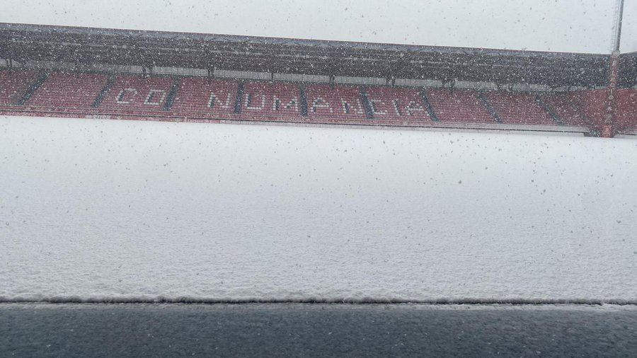 El Salamanca UDS viaja a Soria sin la certeza de poder jugar contra el Numancia: ¡Los Pajaritos, repletos de nieve!