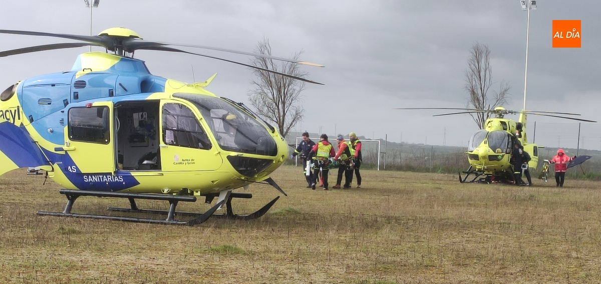 Un trabajador forestal sufre un accidente en una zona de difícil acceso en Agallas