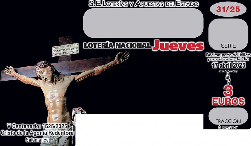 A la venta décimos de Lotería Nacional con una imagen icónica de la Semana Santa de Salamanca