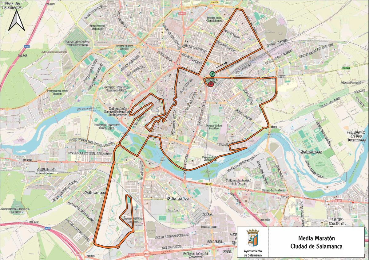 Atención a los cortes de tráfico y desvíos de este domingo por la XIII Media Maratón ‘Ciudad de Salamanca
