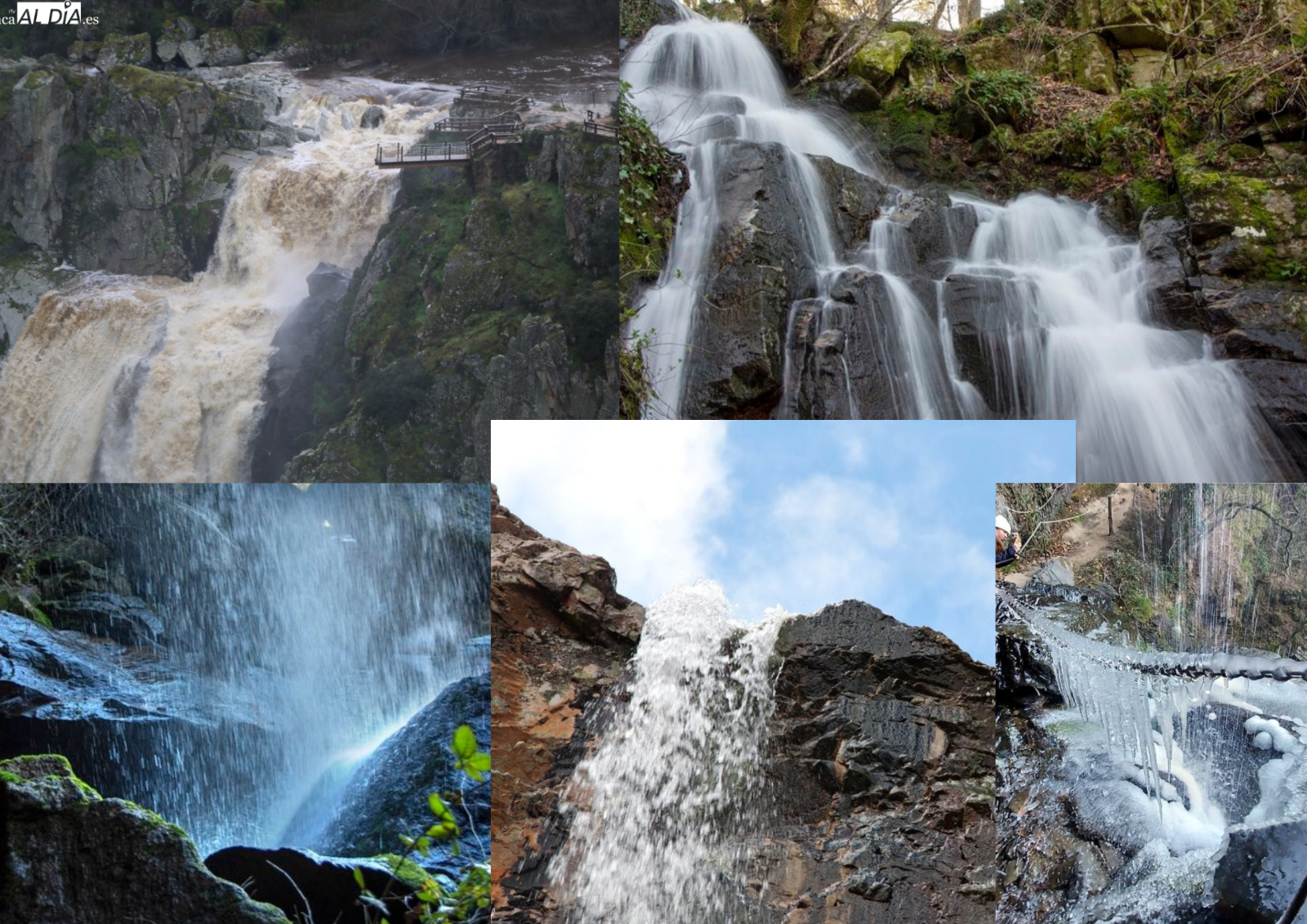 El agua sigue luciendo en las espectaculares cascadas de Salamanca