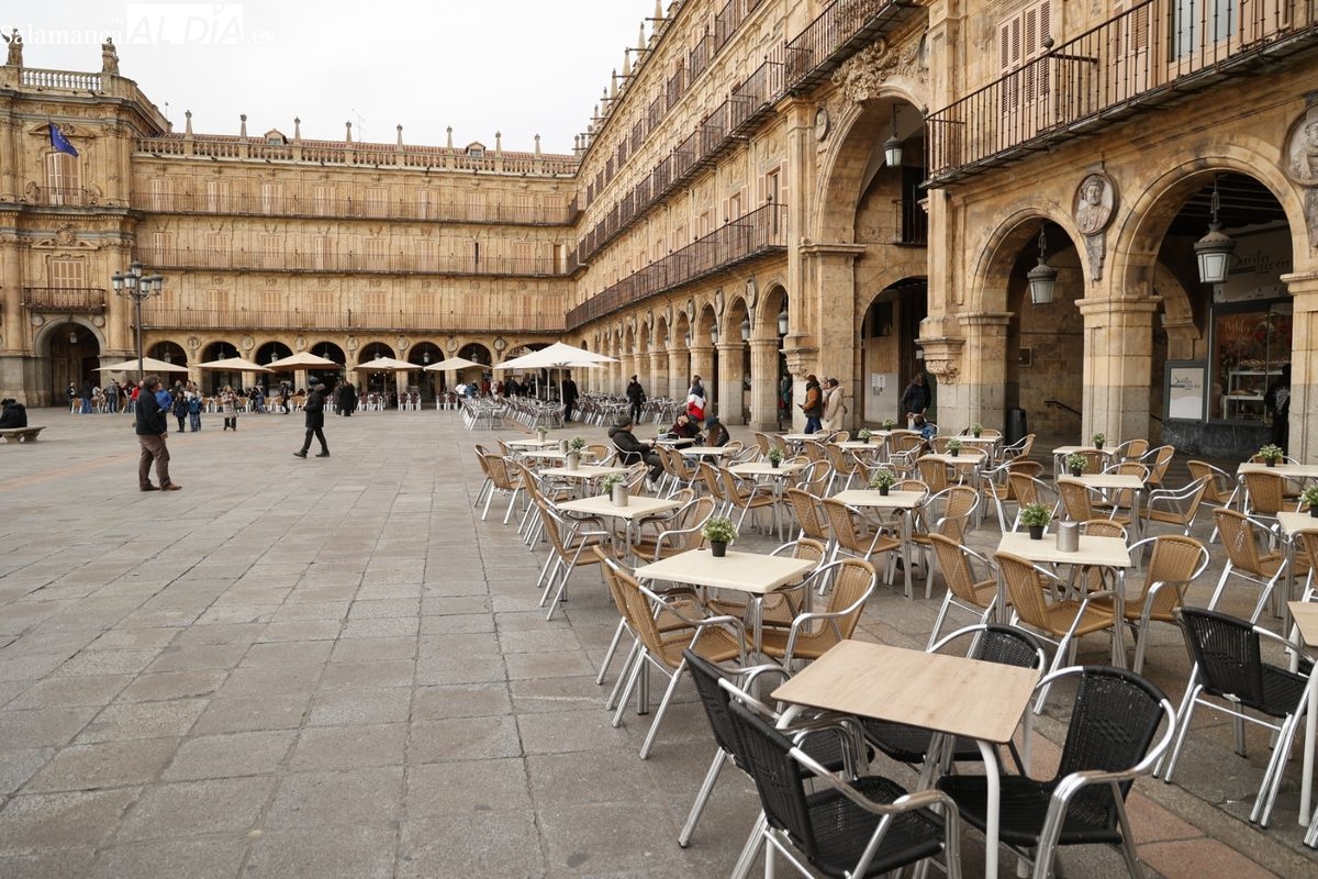 El frío deja desangelado el centro de Salamanca (FOTOS)
