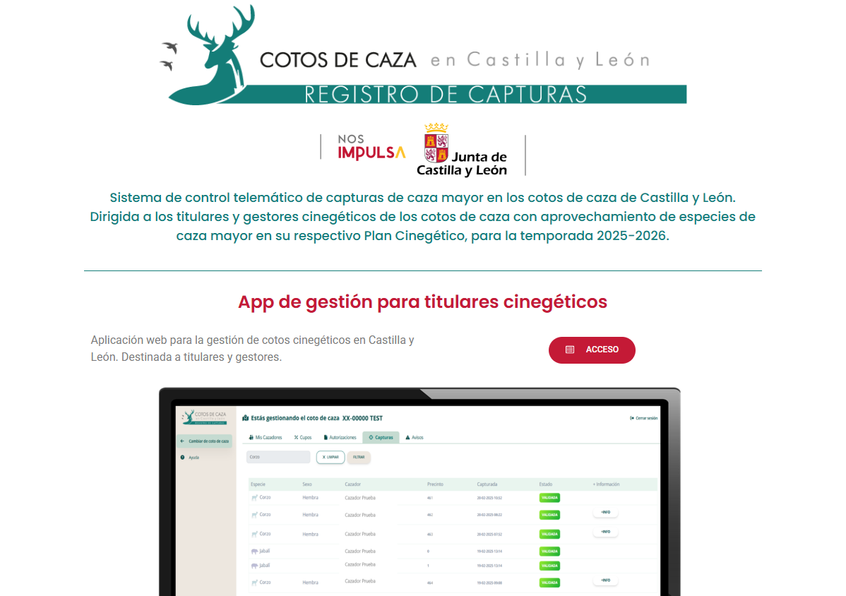 La Junta de Castilla y León pone en marcha el precinto digital de caza mayor para facilitar su gestión