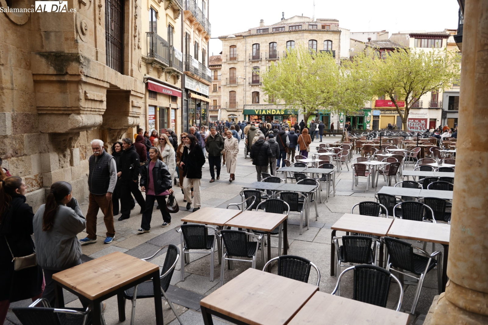 FOTOS | Ni el frío ni el viento restan vida y ambiente al centro de Salamanca