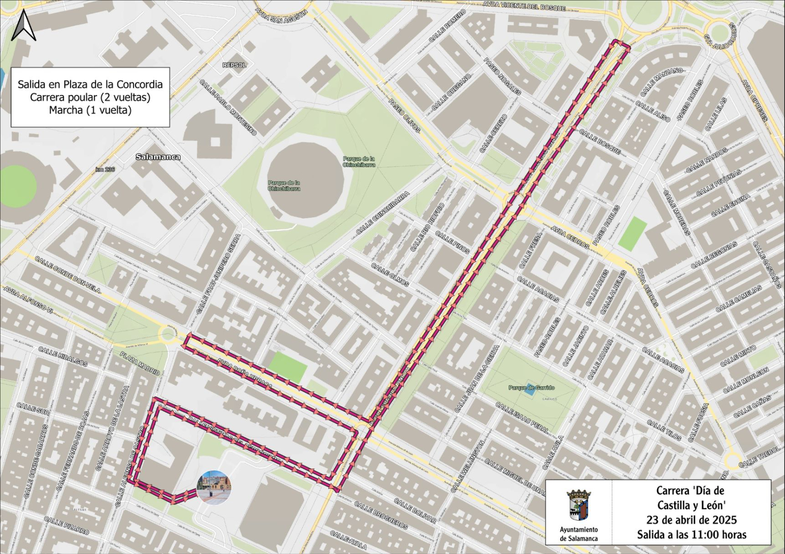 Cortes y desvíos de tráfico con motivo de la carrera y marcha popular del Día de Castilla y León en Salamanca