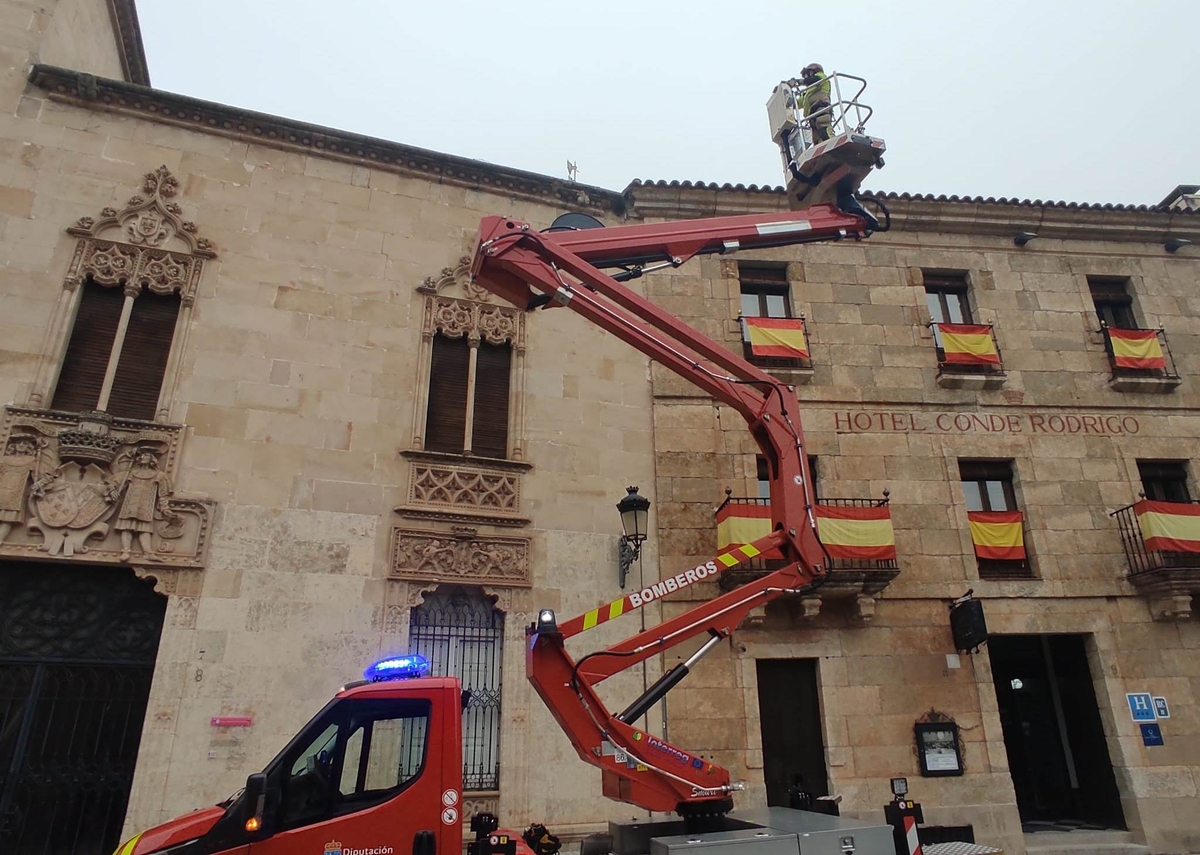 La cornisa del Palacio de Cartago sufre un desprendimiento