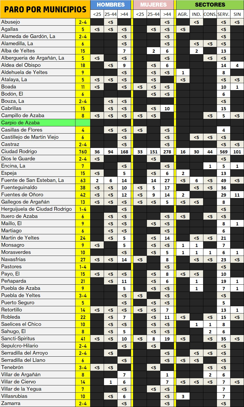 El conjunto de la comarca mirobrigense cuenta con un centenar menos de parados que hace un año