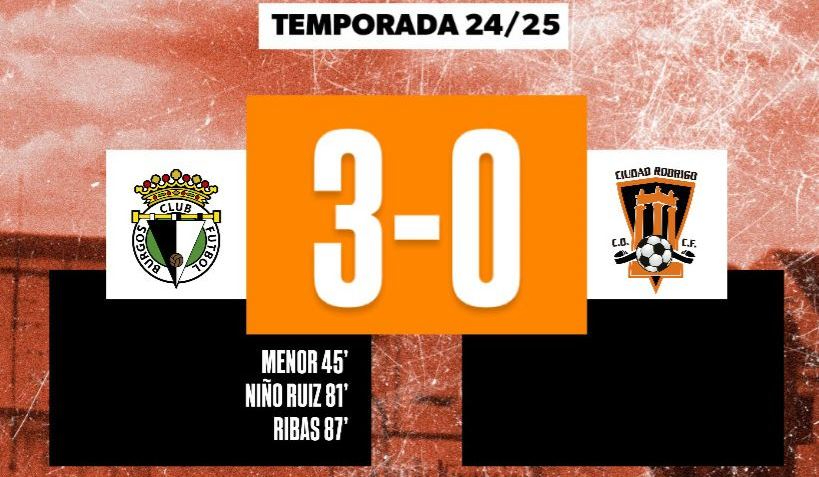 El Ciudad Rodrigo cae ante el Burgos Promesas y su salvación pasa ya por una carambola a tres bandas