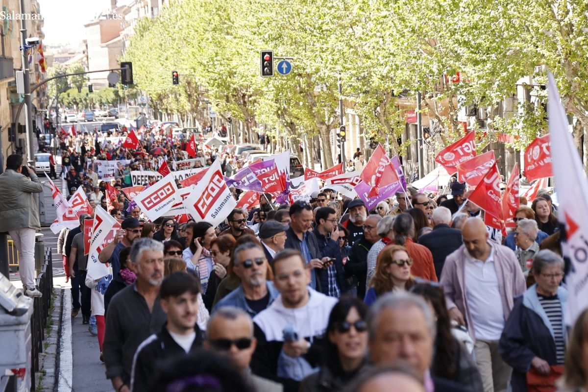 VÍDEO Y FOTOS | Salamanca se manifiesta por el Día del Trabajador: Los derechos se conquistan difícilmente, pero se pierden con facilidad