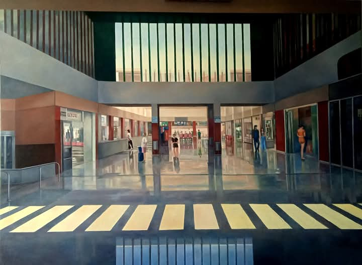 La estación de autobuses de Salamanca viaja a la Bienal de Roma en forma de pintura