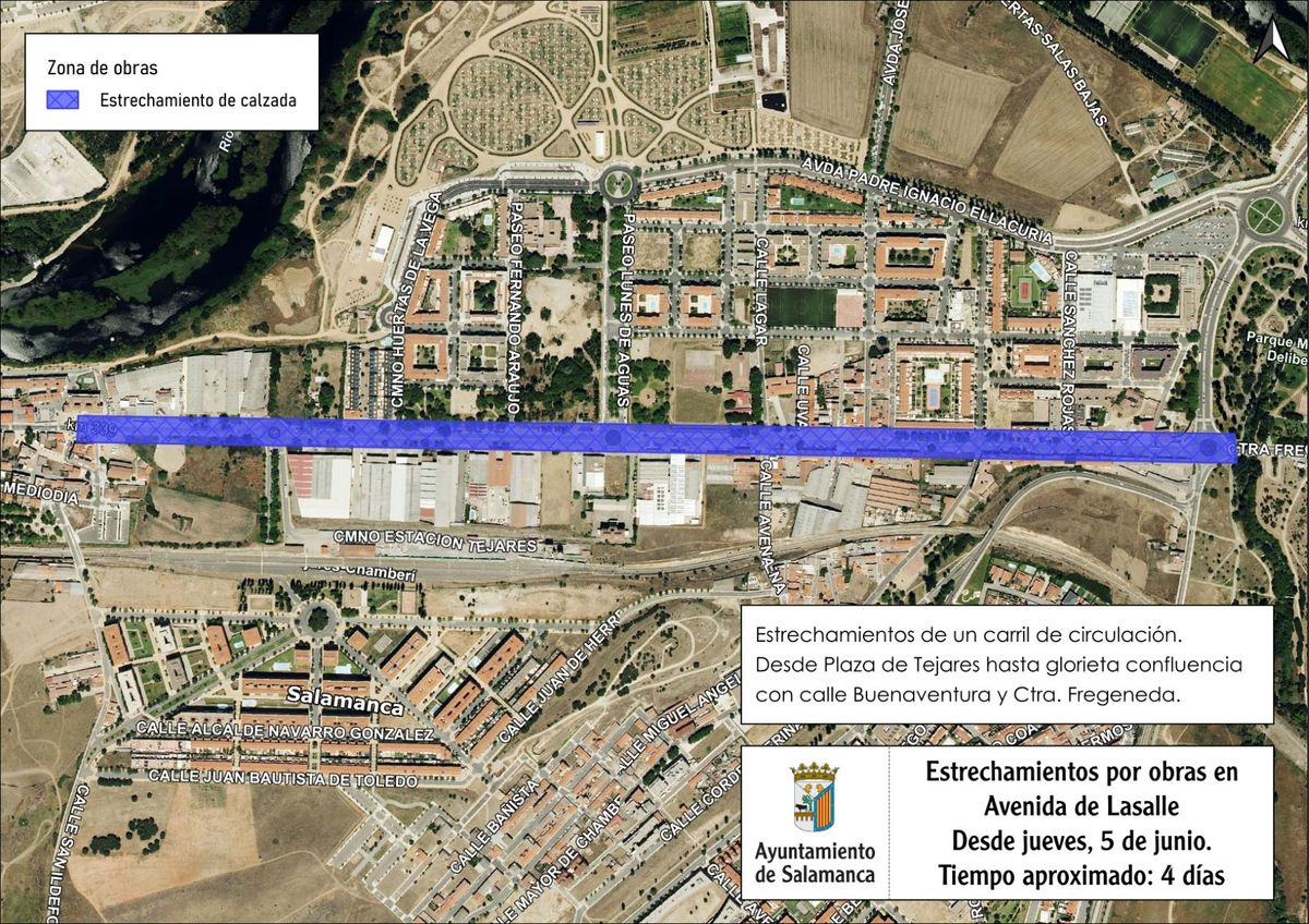 Cuatro días de cortes y desvíos de tráfico en la avenida de Lasalle